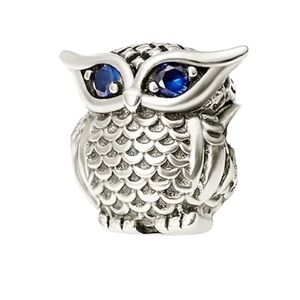925 Sterling Silver Owl Charm Bead for 3mm Bracelets and Bangles, DIY Jewelry